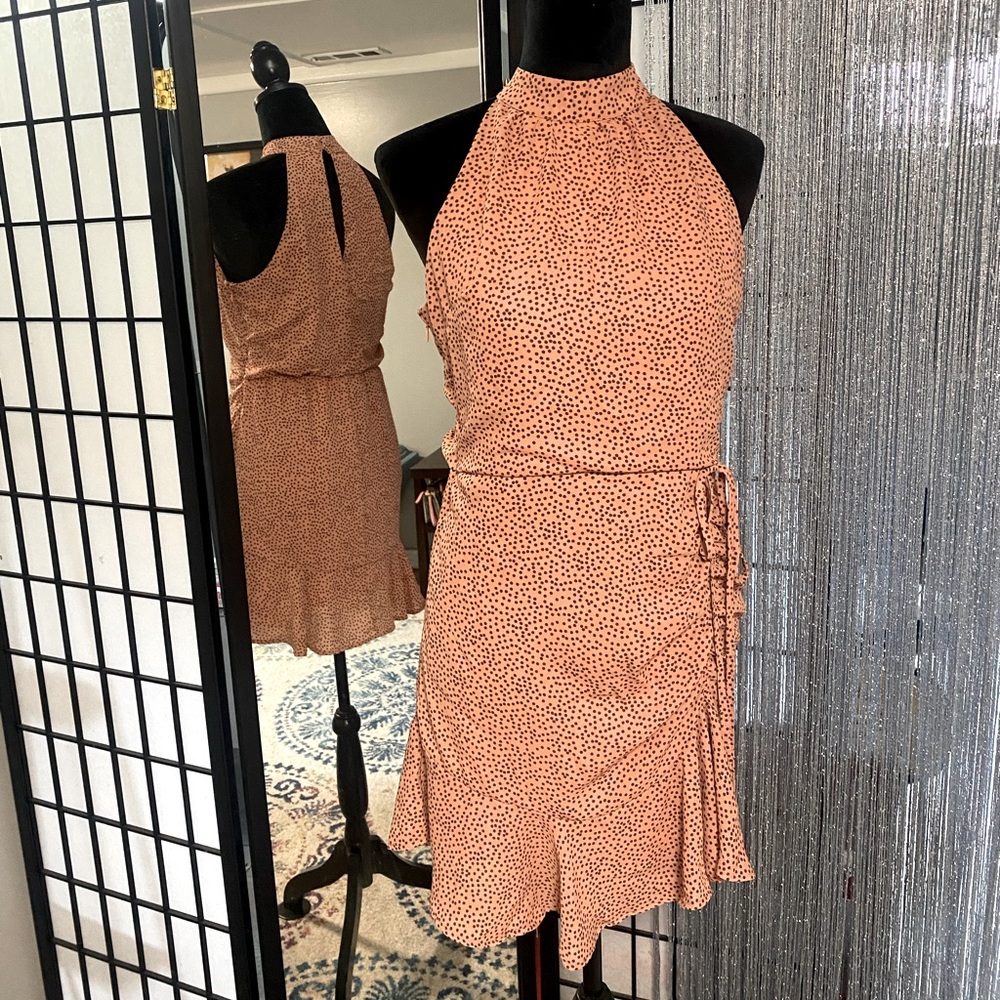 Peach with brown polka dots - never worn